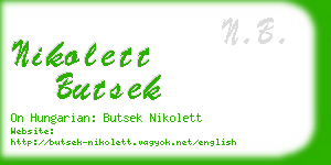 nikolett butsek business card